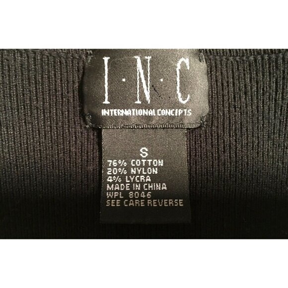 INC INTERNATIONAL CONCEPTS Pre-Owned Scoop Neck Knit Top, BLACK, Size S - Picture 3 of 7